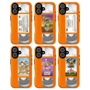 Ru-Grats Movie Orange VHS Phone Case – Retro 90s VHS Tape Phone Case for iPhone 17 16 15 14 13 12 11 Pro Max X XR XS & Galaxy S25 S24 S23 S22 S21 | Classic Orange VHS Tape, Nostalgia Cassette Shockproof Cover, Vintage Christmas Film Gift for Movie Lovers