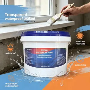 2.5kg Waterproof Glue - Ready-to-Use Premium Sealant, Crack Repair, Drywall Plaster, Heavy Duty, Invisible, Liquid Adhesive Waterproofers for Roof, Bathroom Leak Repair DIY, Crack Repair Waterproofers