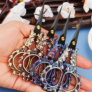 2pcs Vintage Embroidery Scissors with Sharp Stainless Steel Blades - Handcrafted Floral Design, Ideal for DIY Sewing, Quilting & Needlework Crafts