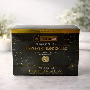 Dermora Under Eye Patches Eye Mask Golden-Glow Puffy Eyes Dark Circles 20 Pairs