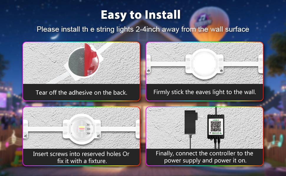 Yocrostar 50-100ft Permanent Outdoor RGB LED Lights – Smart Eaves Lights with App & Remote Control, IP67 Waterproof, Perfect for Christmas & Holiday Decor, Daily & Accent Lighting for House Roof & Garden