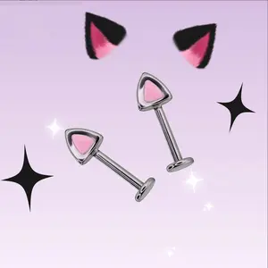 Pet Diary - Silver Powder Cat Ear Cute Sweet Over-Ear Hoop Demon Ear Cuff Clip Cute