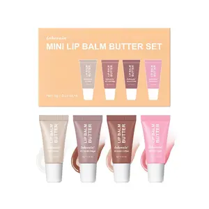 Mini Lip Balm Butter Set, 4 Counts/set Moisturizing Lip Oil, Hydrating Lip Balm, Glossy Lip Glaze Stick, Plumping Lip Stick for Girls & Women, Lip Care, Lipgloss