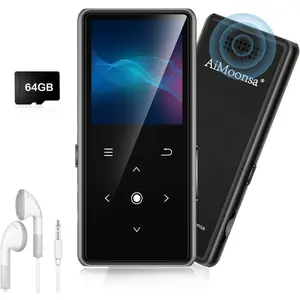 64GB MP3 Player with Bluetooth 5.2, Music Player with Built-in HD Speaker, FM Radio, Voice Recorder, HiFi Sound, E-Book, Earphones Included