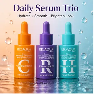 CRH Serum Matrix | 3-Formula Face Serum Set | R-Night + C-Bright + H-Plump | 30ml / 1oz timeless vitamin c Radiant Moisture