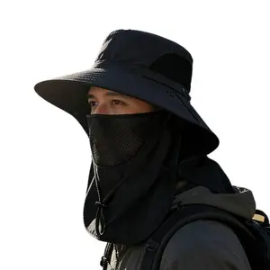 1 UV Protection Fisherman Hat for Men Women Sun Shading Wide Brim Summer Beach Outdoor Sports Fishing Hiking Cap
