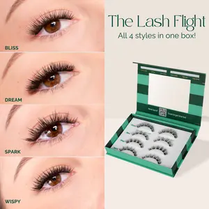 TAD The Lash Flight Sampler - 3D-Printed DIY Lashes with Dream Bliss Wispy & Spark Styles - Comfortable & Long-Lasting - USA-Made - 5 to 7 Days Wear
