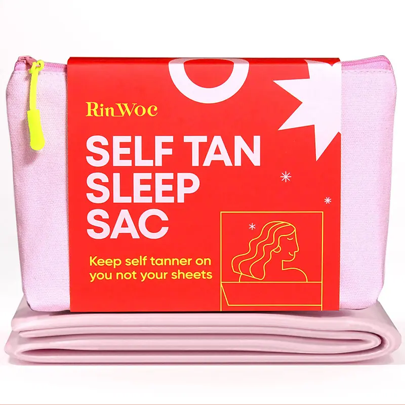Self Tan Sleep Sac - Keep Sheets Clean from Self TannerStains -100% Cool Silky Lightweight Poly- Won't TransferRub or Absorb Tanning Lotion -Roomy Breathable Large wFoot Openings