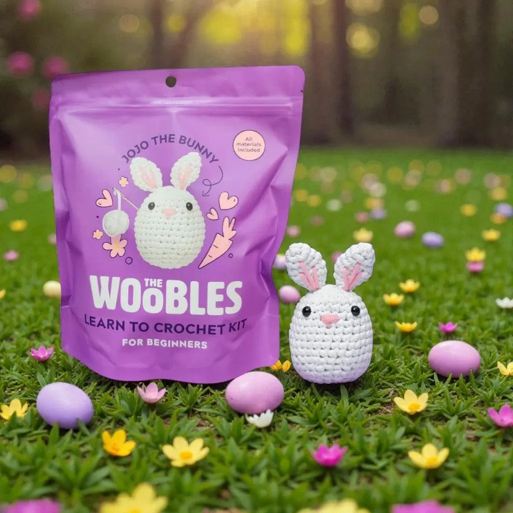The Woobles Beginner Crochet Kit Jojo the Bunny - All Materials Included with Video Tutorials for Ages 12+