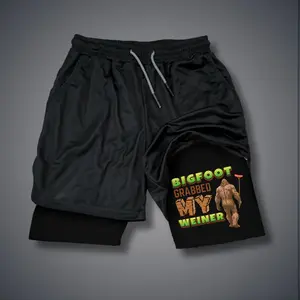 [Viral] 80s 90s Double-Layer Sports Shorts Graphic Shorts Black Camo Streetwear Shorts Men Outfits Men Vacation Outfits Shorts