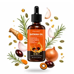 Maxodo 6-in-1 Batana Hair Oil with Rosemary, Black Castor, Pumpkin Seed, Onion & Turmeric Oils – Lightweight Hair & Scalp Care Oil for Smoother, Shinier Looking Hair – Suitable for All Hair Types – 60ml / 2.03 fl oz