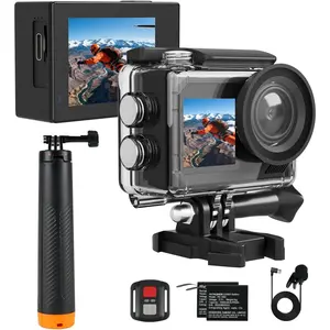 SVGo2 4K30FPS Underwater Camera, EIS 2.0 Dual -Screen  Camera Underwater, 50MP 5X Zoom, Remote Action Camera with Floating Selfie Stick, 2  for Snorkeling, Surfing