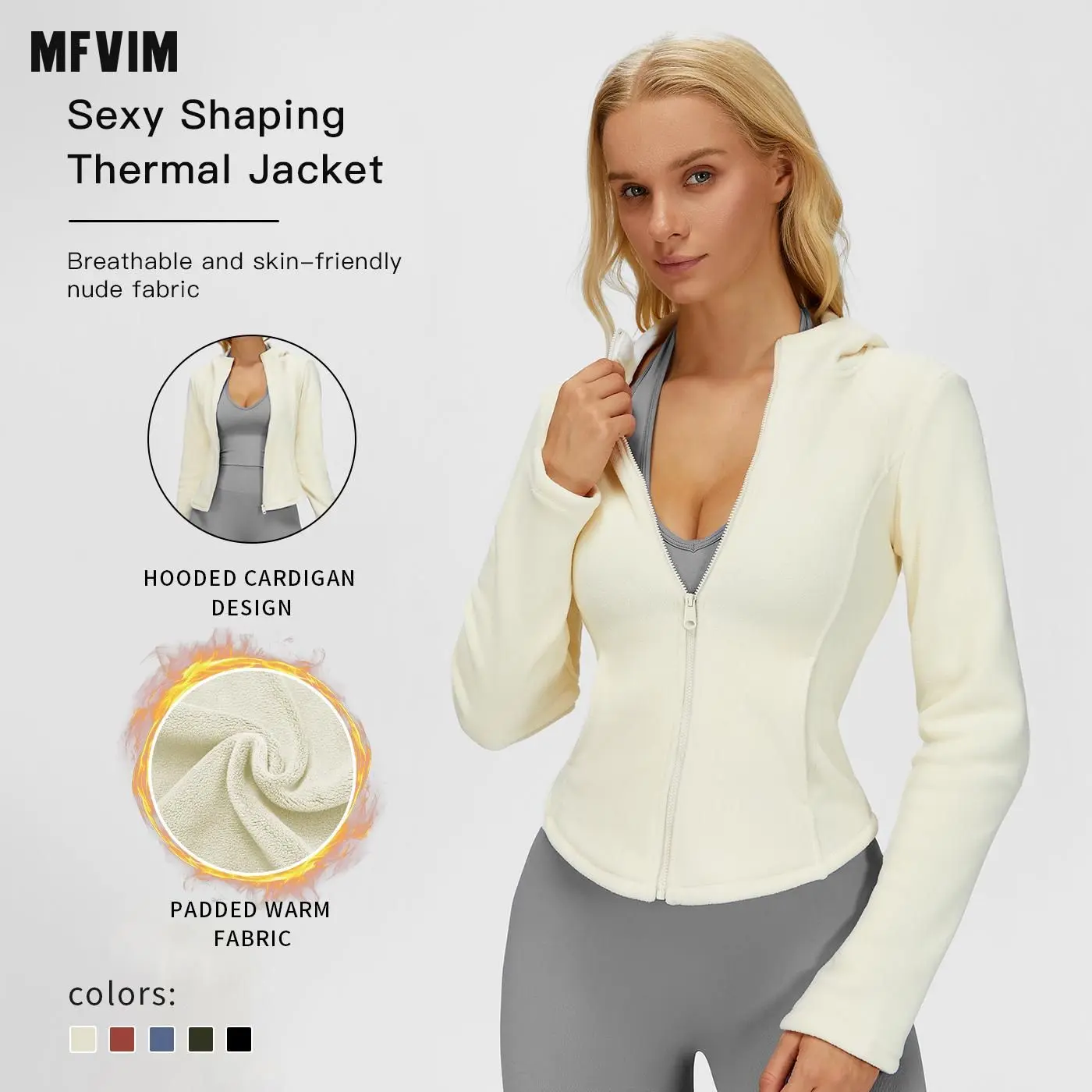 MFVIM Women's Solid High Neck Zip-Up Quick-Dry Long-Sleeve Athleisure Style Crop Sports Jacket, Sporty Outerwear for Yoga, Gym, All-Season Athletic Use, Sporty Sports Outerwear