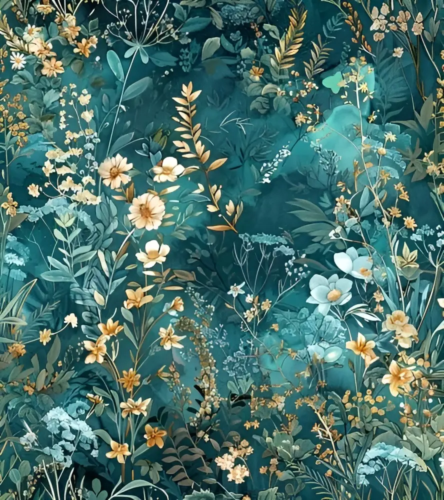 Removable Green Floral Temporary Wallpaper - Peel & Stick Self-Adhesive Rectangular Contact Paper Roll, Renter-Friendly Indoor Accent Wall Decor for Room Inspo