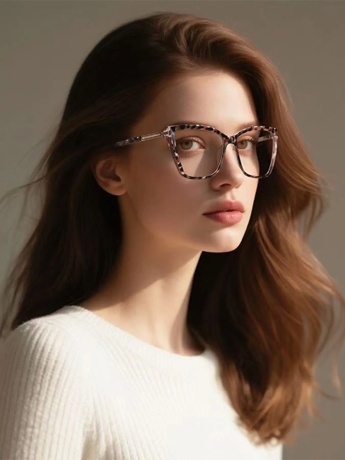 Ultra-Light Tr90 Cat Eye Glasses Frame, French Luxury Style, Women Anti-Blue Light Computer Eyewear, All Seasons Fashion Accessory, Lightweight Durable Glasses