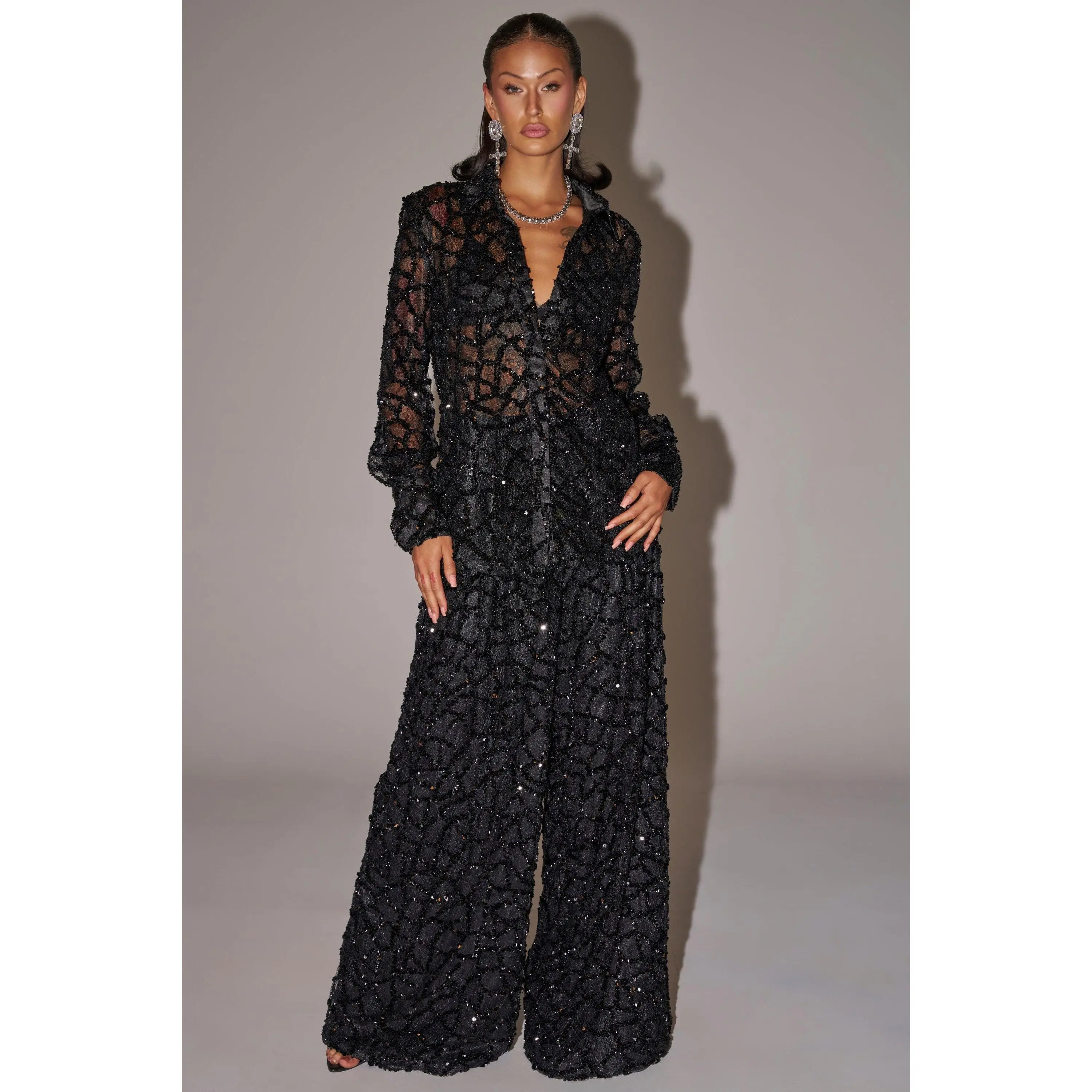 ROXY SEQUIN PALAZZO PANT
