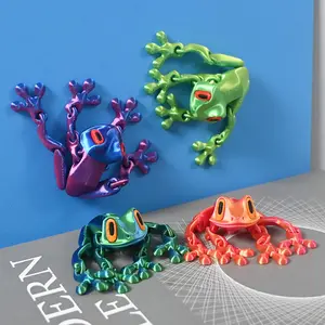 Moving Joint Frog Magnets - Poseable Limbs, Durable Plastic Fridge Magnets Suitable for Fridge, Bedside Table, Chair & Office Decor - Creative Decorative Gift, Refrigerator Decorating Magnet