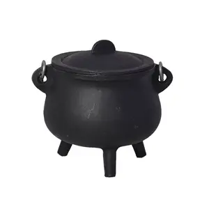 6" Cast Iron Cauldron – Compact Black Fire-Safe Vessel