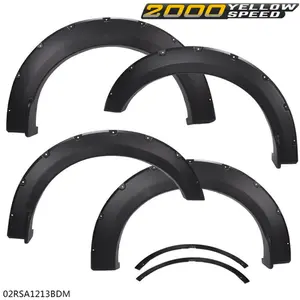 Pocket-Rivet Wheel Fender Flares Fit For Ford F150 2015-2017 Textured Black 4PCS