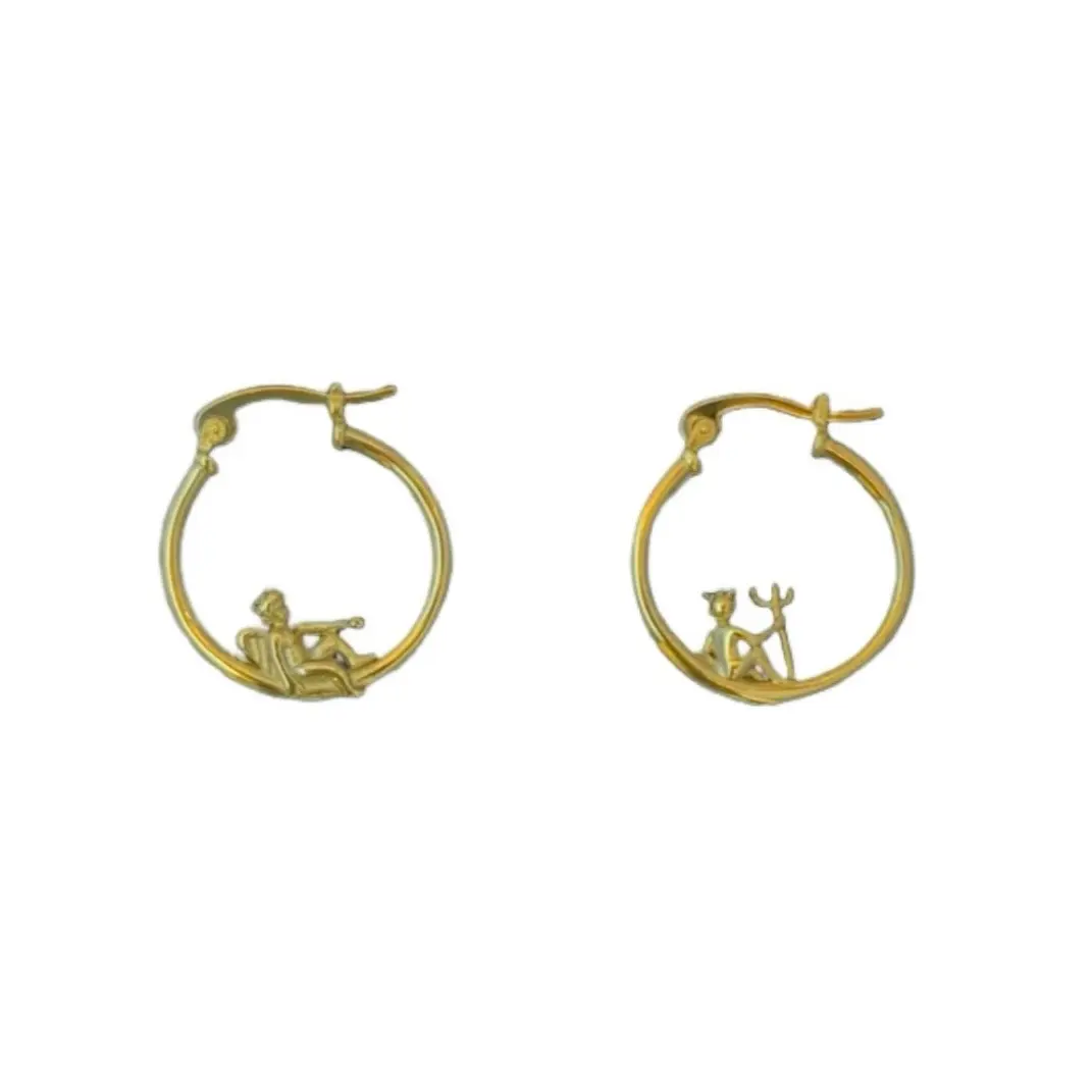 Angel and Demon Hoop Earrings