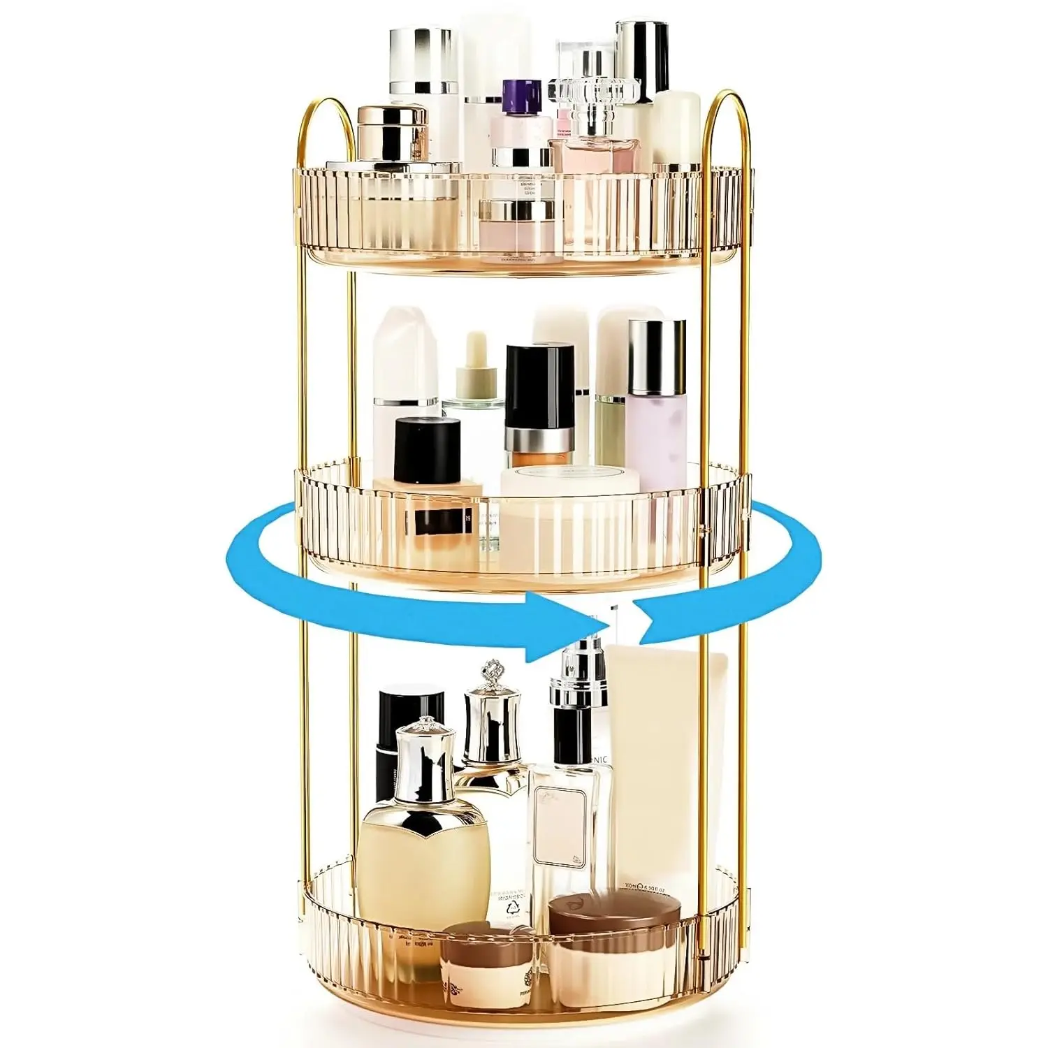 360 Rotating Makeup Organizer, 3 Tiers Plastic Bathroom Spinning Holder Rack, Round Lazy Susan Organizer, Large Capacity Countertop Shelf for , Perfume, Skincare, , Toiletries