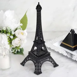Metal Eiffel Tower 10" Table Centerpiece Black - Decorative Cake Topper