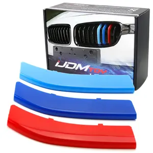 iJDMTOY M-Colored Grille Insert Trims For BMW F30 3 Series 320i 328d 328i 335i 340i w/Standard Kidney Grill (11 Beams), NOT 8-Beam Black Grille nor M3