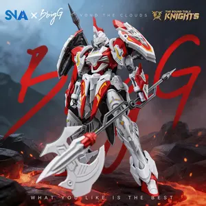 "ling Qiang" Mecha Figure Set, 1/18 Scale High Mobility Knight Type Build Model, Ultra-Movable Skeleton, Long Gun, Giant Axe Accessories, Gift for Him