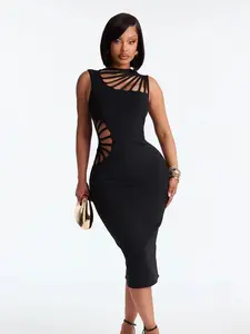 Sassy Angel Bandage Midi Dress - Black