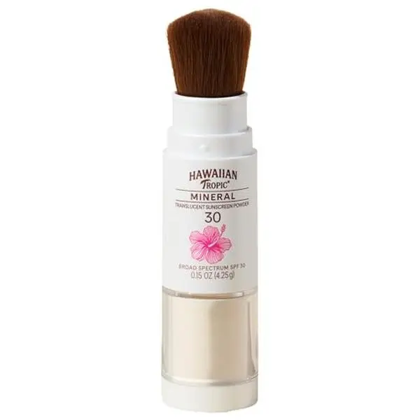 Hawaiian Tropic Mineral Powder Sunscreen Brush SPF 30, SPF Powder Sunscreen for Face, Brush On Sunscreen Powder for Face, Translucent Powder SPF 30, Hawaiian Tropic Sunscreen Powder, 0.15 oz