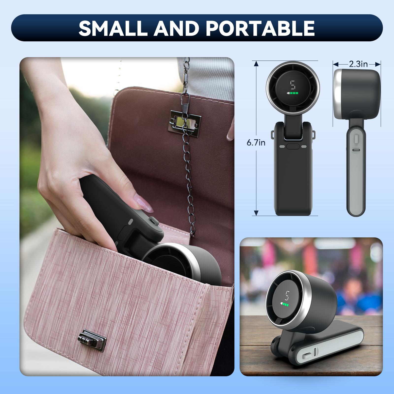 PLAYHOT Cool Fan,Portable Fan,4000mAh Long-lasting,Pocket-sized Night Club Gear,for Live Show/Festival Goers/Theme park,In-car Necessities,Traveler Must-Have,2026 Summer Energy Saver,Summer&Party Essentials