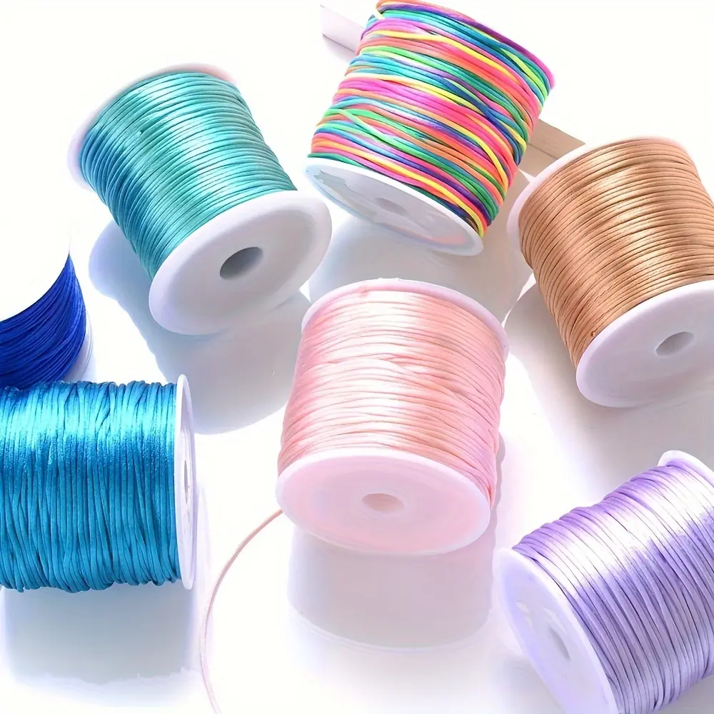 1968.503in/Roll 1mm Silk Macrame Cords For Diy Beading Braiding Bracelet Necklace Jewelry Making Handmade Craft Supplies