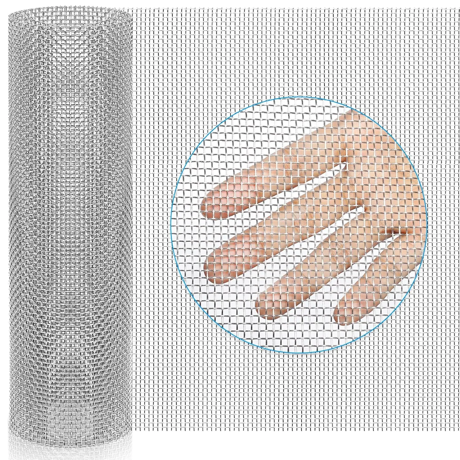 304 Stainless Steel Mesh Screen11 X24(280X610mm), 8Mesh Non-Rusting, 2.55mm Hole Metal Mesh Sheet Sturdy and Easy to Work, Non-Corrosive Mesh Screen for Vent, Cage, Garden, Window 1 Roll