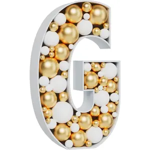 3FT Large Marquee Letter G Mosaic Balloon Frame Pre-cut Foam Board Light Up Letters for Birthday Wedding Baby Shower DIY Party Decorations Supplies