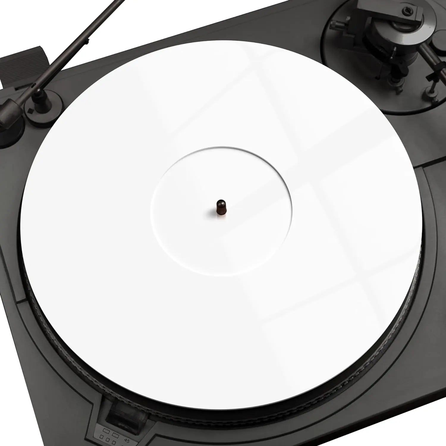 White Record Player Mat - 3mm Antistatic Slipmat for 12" Platters (300mm Diameter) Vinyl Record Players, Reduces Static & Dust Noise, Enhances Tighter Bass Quality