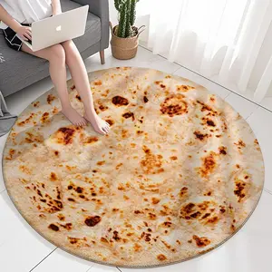 Mexico Burrito Print Round Mat, Memory Foam Material, Non-Slip Absorbent, Soft Indoor Rug for Living Room, Bedroom, Dining Room, Bathroom