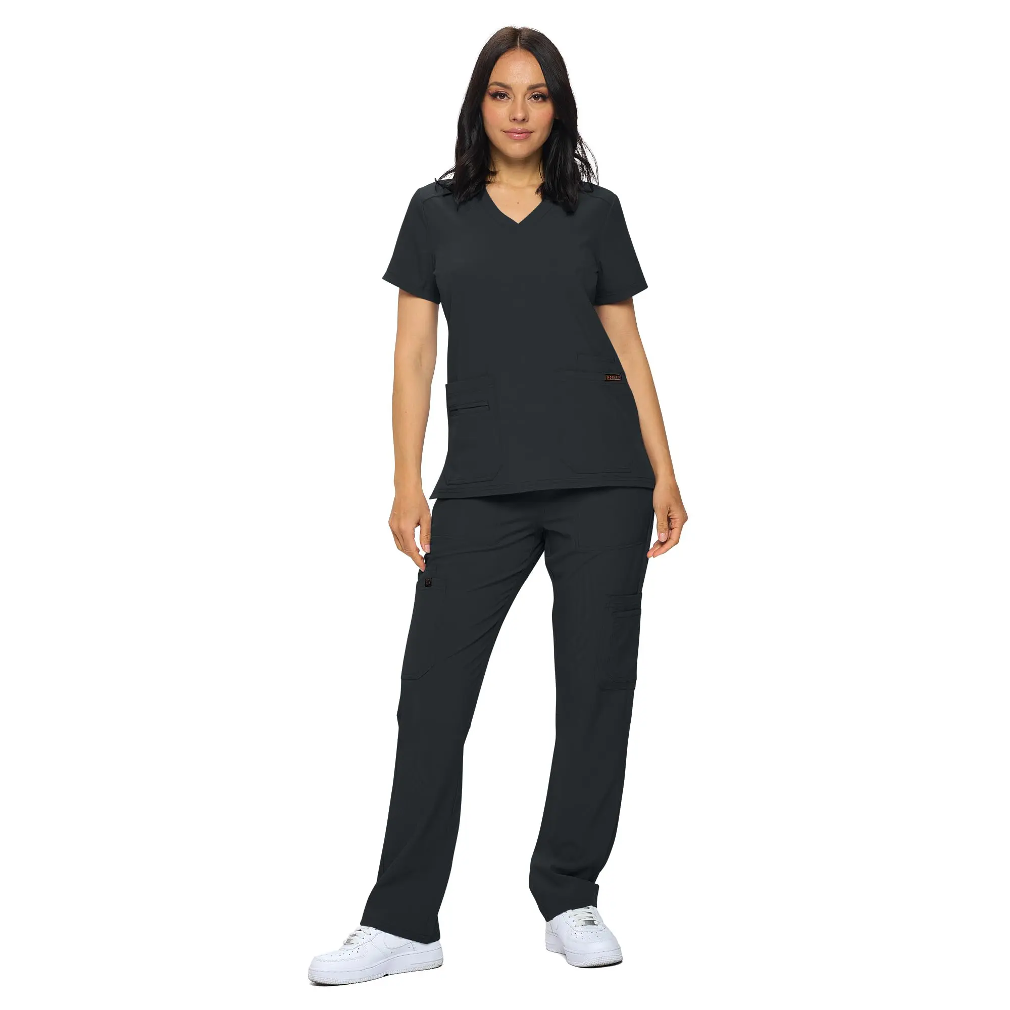 Monarch Uniforms Scrub Sets - Regular & Petite Stretchy Scrubs for Women - Set of Top & Pants