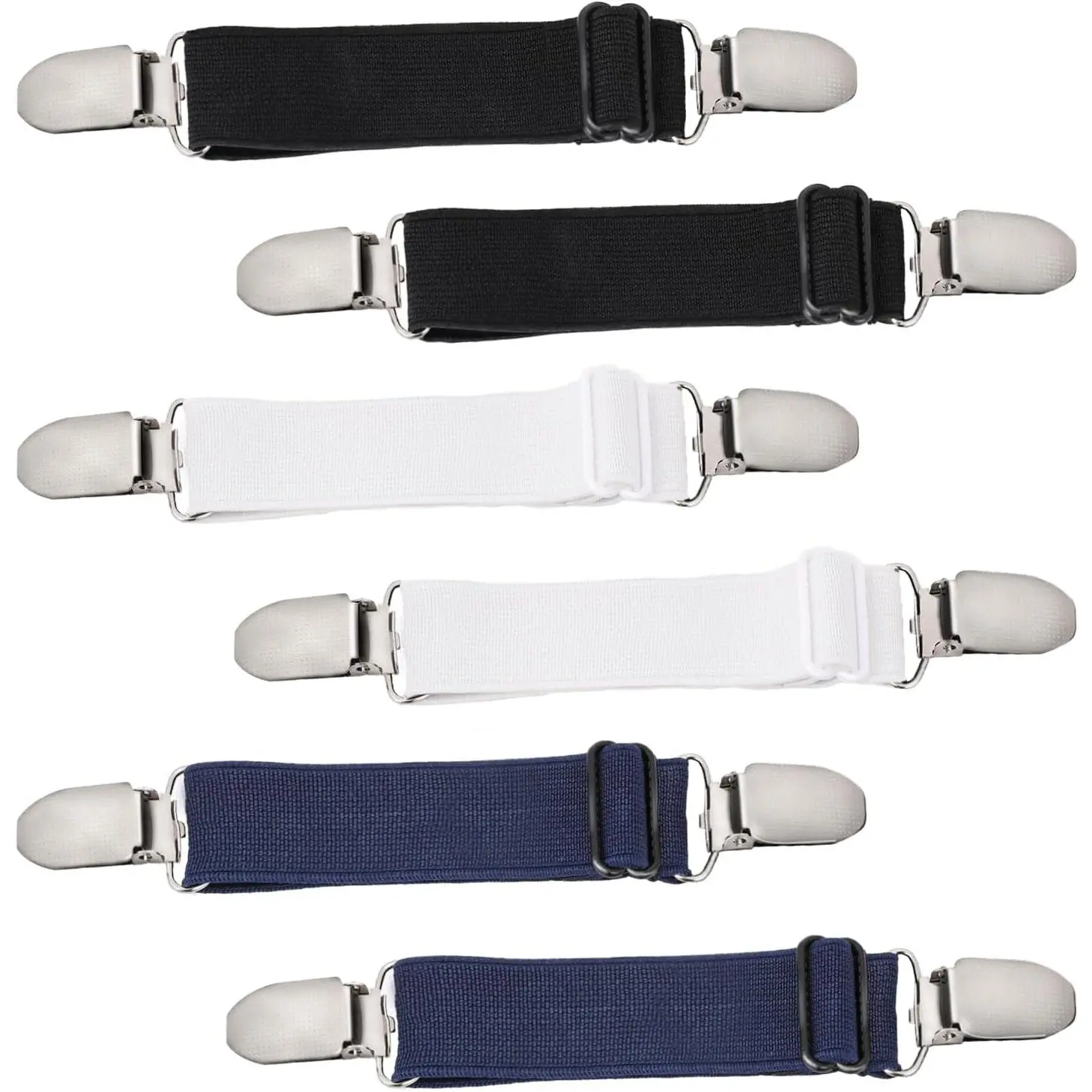 6 count Adjustable  Elastic Belt, Elastic Band for Sewing Pant  Tightener Pant Elastic Belt Clip Women Men  Cinch for Jeans Pants Dresses