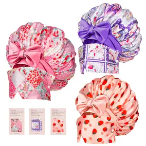 SeSe Code Detachable Satin Eye Mask Hair Bonnet for Sleeping, Non-Slip Hair Wrap Cap for Curly Natural Hair