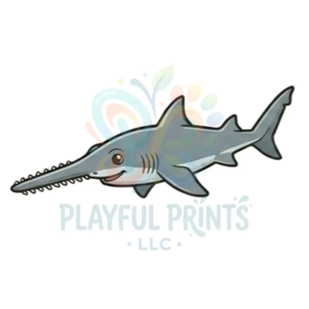 Handmade Vinyl Japanese Sawshark Sticker - Self Adhesive Label, DIY Supplies for Scrapbooking
