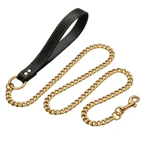 Cuban Style Dog Chain Collar Metal Pet Necklace Stainless Steel Waterproof Heavy Duty Pet Jewelry Secure Buckle Neckwear for Small Medium Large Dogs Cats Gold Silver Daily Walking Leash Santa Claus Christmas Scarf christmas scarf lightweight collar halti