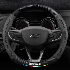 3D Car Vehicle Carbon Fiber leather Steering Wheel Non-slip Cover Protective For Chevrolet Cruze Sonic Silverado Trax Camaro Captiva Equinox Trailblazer
