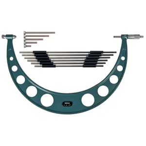 Mitutoyo 104-201 12-18 in. Mechanical Micrometer with 6 Interchangeable Anvils