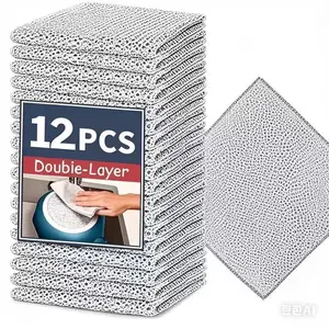 12/24PCS Heavy Duty Non-Scratch Dishwashing Scrub Cloths | Reusable Stainless Steel Cleaning Rags for Kitchen, Wet & Dry Use, Multi-Purpose Scrubber #Summervibes