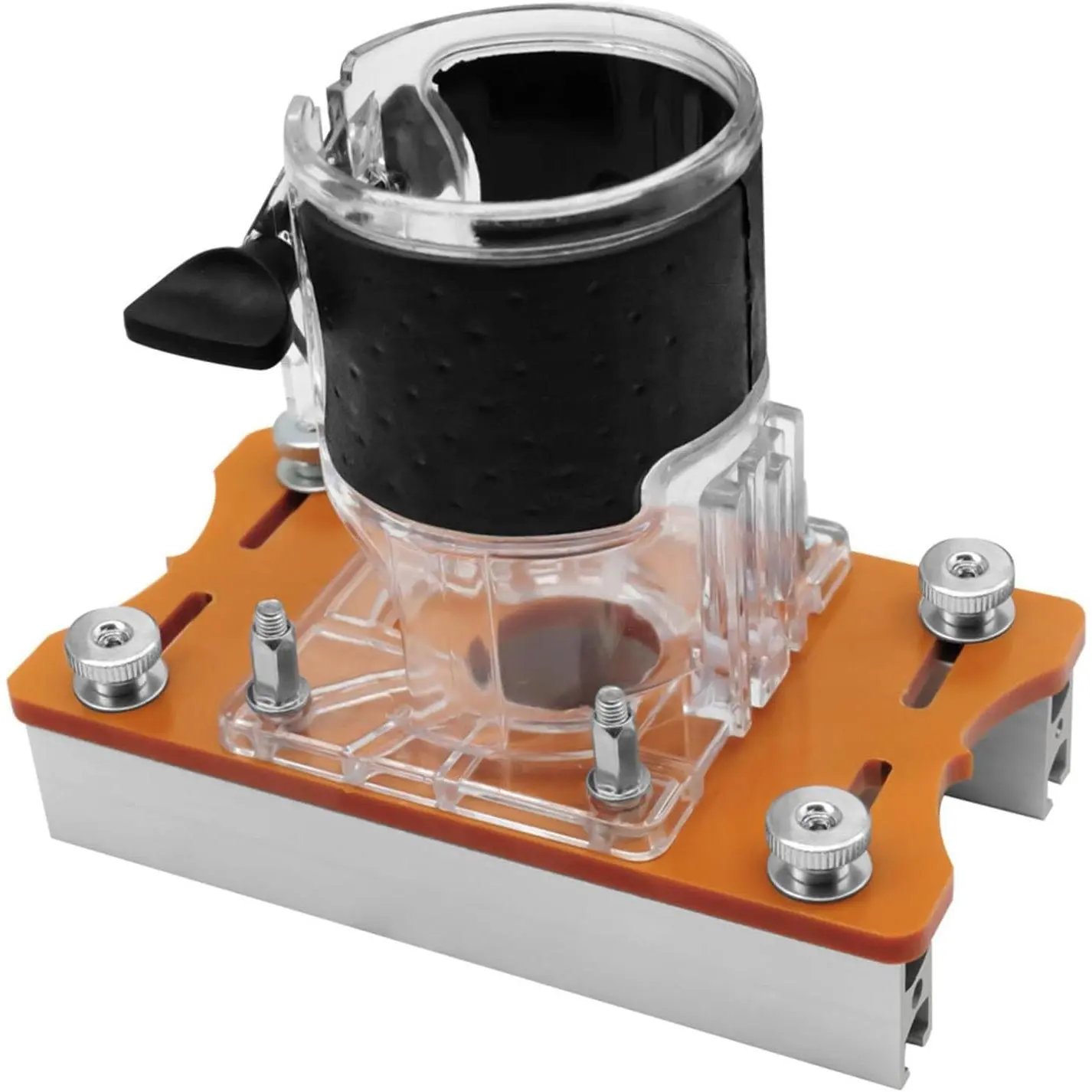 Wood Trimming Machine Router Base, 2-in-1 Compact Wood Handheld Router Base Router Slotting Bracket Suitable for Cabinets Wardrobes Furniture, Suitable for Trimming Machines with Inner Diameter of 65mm