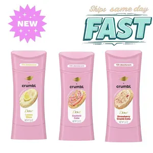Dove Crumbl Deodorant Stick Crumbl Lemon Glaze, Confetti Cake, Strawberry Crumb Cake Aluminum Free, 2.6 oz shapeable soap Gentle Hypoallergenic Fragrance Smooth