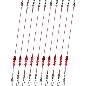 Texas Rigs 10 Pack, Pre-Rigged Bass Fishing Rig with Bullet Weight, Swivel & Snap, Weedless Soft Plastic Rig for Largemouth & Smallmouth Bass