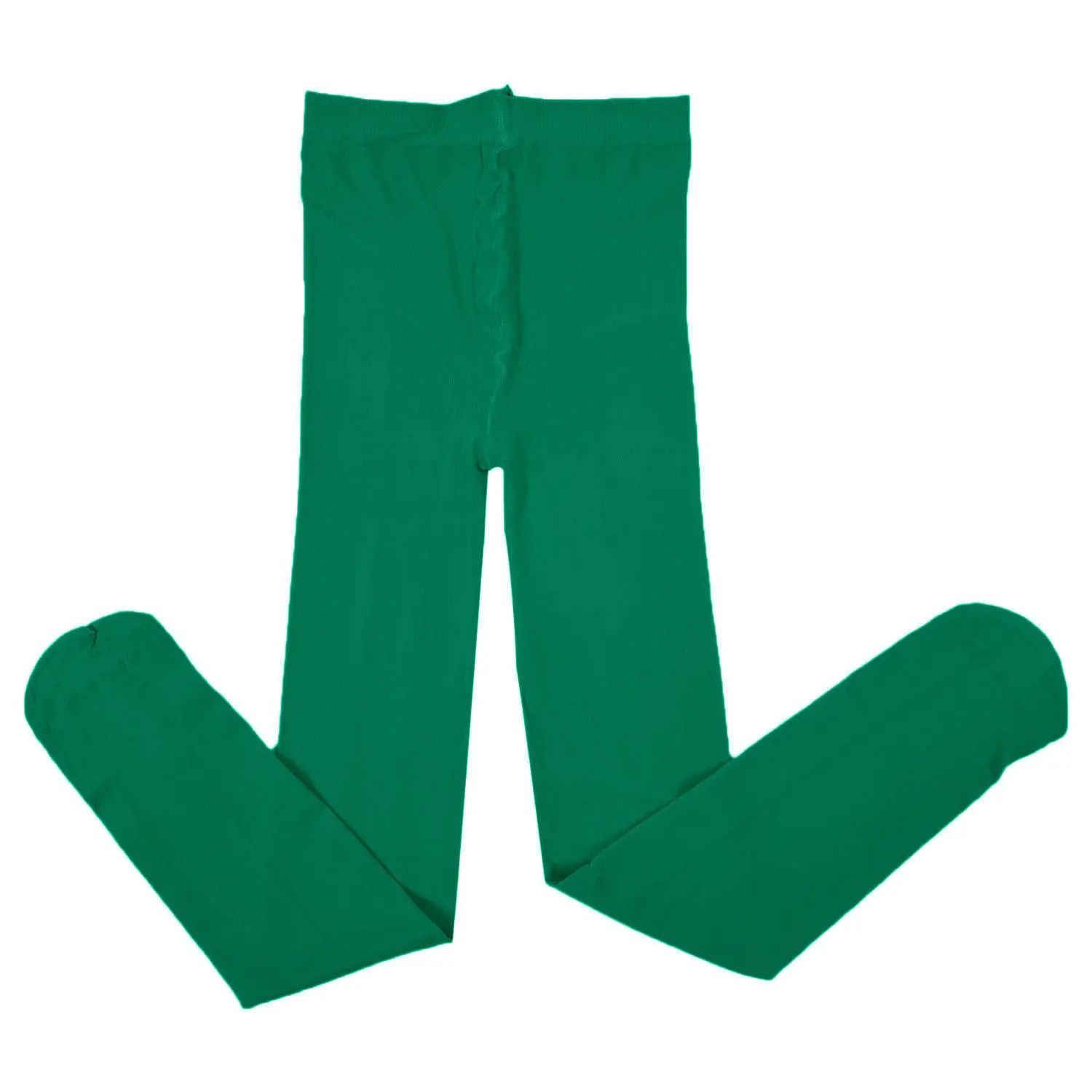 New Girls' Soft Velvet Leggings - High-Quality Stretch Plain Dark Green Casual Wear for Kids (Ages 5-12, 33-58cm, 1 Size), One Size