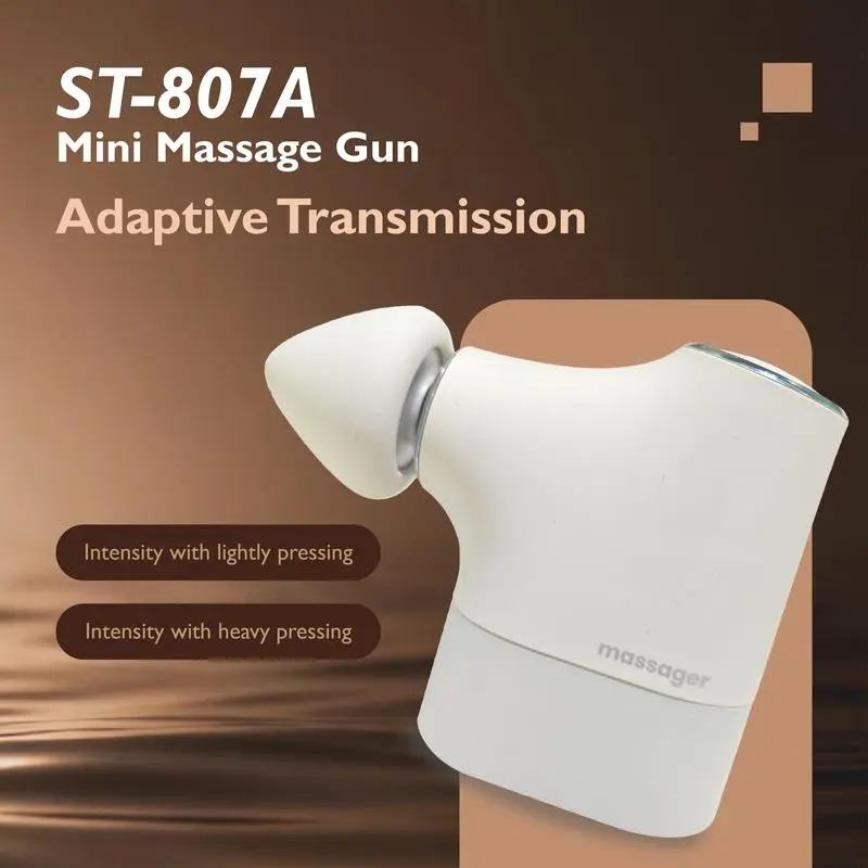 Mini Portable Handheld Massager Cordless 5 Speeds 3 Interchangeable Heads USB Rechargeable Deep Tissue Massager for Head Back Leg Waist Neck White Gift Therapy