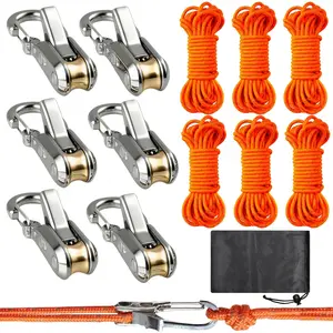13-Piece Rope Set with Roller Tensioner for Camping, Kayaking, and Outdoor Activities